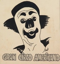 Super Rare c1940s Gran Circo Americano Circus Original Advertising Art Work. #4 picture