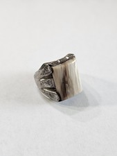 New Old Stock Native American Wheeler Sterling Silver Men's Ring Sz 11.5 picture