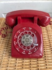 Vntage 1960s Western Electric Red Rotary Dial Telephone Decor/Prop  picture