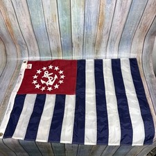 Vintage US Power Squadrons Flag Embroidered Anchor Stars Annin Nylon 2x3 Feet picture