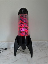 Lava Lite Magma-Lamp Psychedelic Spinning Motion Rare Rocket Shape Black picture