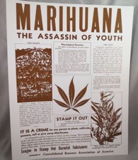 VINTAGE 60S MARIHUANA MARIJUANA POT ANTI DRUG PRINT AD weed 420 poster medical picture