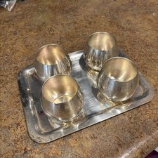 Vintage Oneida Silver-Plated Roly Poly Cocktail Set with Tray (5-Piece) picture