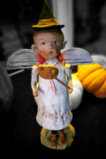 Debbee Thibault Signed Ltd Ed. Halloween Paper Mache Angel Figurine  479/2500 picture