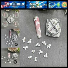 Set 50Pcs White 3D Flowers for Nails, Handmade 3D Acrylic Flowers for Nails, Flo picture
