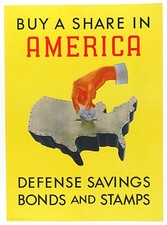 Original WWII US Defense Bond Poster - Buy a Share in America picture