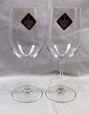 2 New Riedel Tyrol Crystal Stemmed Wine Etched Glasses 12 oz Made in Germany picture