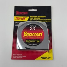 2002 STARRETT Tru-Lok 33' Engineer's Tape Measure CE1-33 67554 American Made USA picture