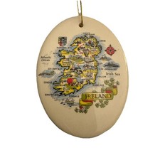 Vintage Carrigdhoun Pottery Cork Ireland Map Christmas St. Patrick’s Ornament picture