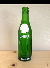 RARE VINTAGE GREEN ART DECO STARKVILLE MISS CHIEF INDIAN PICTURE SODA BOTTLE BIG picture