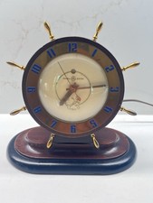 Vintage GE Telechron 4H86 Nantucket Wooden Alarm Clock Nautical Style Decor USA picture