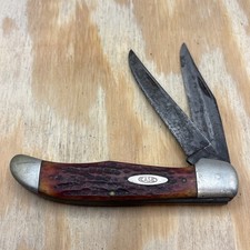 Vintage Case XX 1940-1964 6265SAB Large Folding Hunter Knife - Beautiful Redbone picture