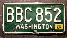 Vtg 1956-1962 Washington State License Plate BBC-852 Pierce County picture