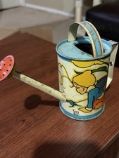 Antique Fern Bisel Peat Tin Litho Child’s Watering Can Garden Toy 1920s picture