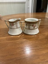 Antique Nippon 3” Cream & Sugar Set - (No Lid) picture