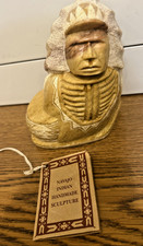 Navajo Alabaster Stone Carved Chief Sculpture Signed Daniel Joe /Shiprock  NM picture