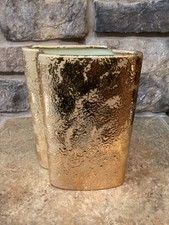 Le Mieux Vase 22kt Gold Paint Vintage MCM Ceramic 1196 9” picture