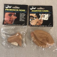 Vtg 1983 Halloween Imagineering Vinyl Proboscis Nose/Pointed Ears Costume NOS  picture