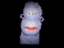 Vintage RARE Cuba Mexico Miguel Cubiles Negrita Cubana Wood Guira Sculpture 1990 picture