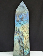 Labradorite Tower Amazing Flash Crystal Large Tall Big Point Chakra Gemstone picture