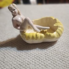 Vintage Naughty Girl Trinket Dish Ashtray Made In Japan  picture