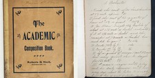 1905 antique NAOMI BAIR dauphin co pa HANDWRITTEN LESSONS GRADES school teacher picture