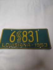 Vintage 1953 Louisiana License Plate LOW 4-DIGIT 6831 Original Paint YOM Car picture