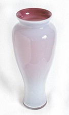 Cased Glass Vase Hombre Grey and Lavender 10.5 in Tall Urn Shape picture