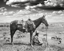Vintage Texas Cowboy Photo 1910 Horse Wrangler Black and White 8x10 Phot REPRINT picture