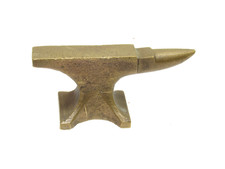 CBIN1 NICE VINTAGE BRASS MINIATURE JEWELER'S ANVIL 3 1/2