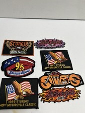 LOT OF 7 Vintage Sturgis Patches - Motorcycle RALLY New Old Stock Collectible picture