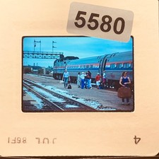 Vintage 1986 35mm Color Slide Amtrak Train Passengers Railroad Station Original picture