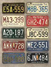 10 Pack of Rustic / Worn Vintage License Plates From MISSOURI picture