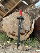 Handcrafted Medieval Sword with Red Handle-Unique Collectible & Decorative Piece picture