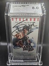 Sylvester Stallone Rare Full Name Auto 1987 Over The Top VHS Beckett 8.0 Seal B+ picture
