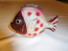Vintage made in Japan Metal Red Spotted Fish Bank picture