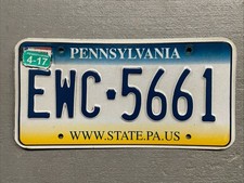 ONE PENNSYLVANIA LICENSE PLATE FADE STYLE RANDOM LETTERS/NUMBERS FAIR/GOOD COND. picture