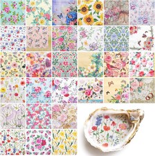 30 Styles Vintage Floral Napkins, 30 Pack Decoupage Napkins picture
