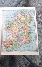 antique map Ireland 1898 original picture