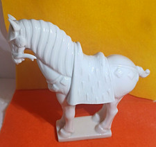 Vintage Norcrest Japan A-399 White Ceramic War Horse Figurine Mid Century Modern picture