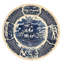 VTG Alfred Meakin  Fair Winds  Friendship of Salem   Blue Dinner  Plate 10.5 in picture