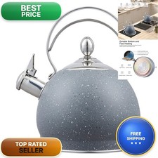 Creative Home 2.5 Qt Stainless Steel Whistling Tea Kettle, Opaque Gray picture