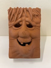 Vintage Scioto Terracotta Halloween Witch Face Paper Bag Candle Jack O Lantern picture