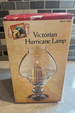 Vintage 1996 Dayton Hudson Victorian Glass Hurricane Candle Lamp w Box picture