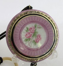 Antique F&B Stering&Guilloche Purple Enamel Compact Black Tassel & Ring picture