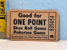 Vintage Playland San Francisco 1 Pt. Ticket Skee Roll Game Pokerino CL Canfield picture