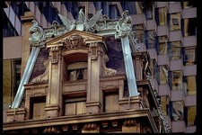 ORIGINAL ARCHITECTURE PHOTO. NEW YORK. CLASSIC AGAINST MODERN CONTRAST. picture