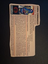 GI Joe Vtg ORIGINAL Filecard FILE CARD COBRA COMMANDER #2 picture