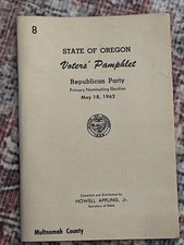 State of Oregon Voter's Pamphlet Primary Election May 18, 1962 Mark Hatfield picture