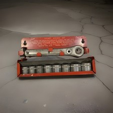 Vintage Hex Drive Socket And Ratchet Set Indestro 1/2” 50 60's Complete picture